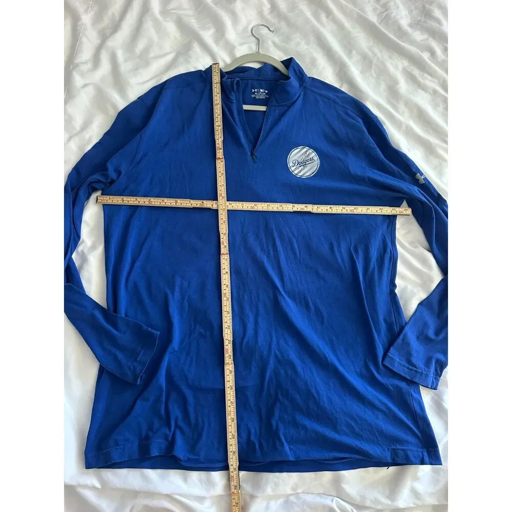 Los Angeles Dodgers Under Armour HeatGear 1/4 Zip Pullover Shirt Blue XL MLB - Picture 7 of 10